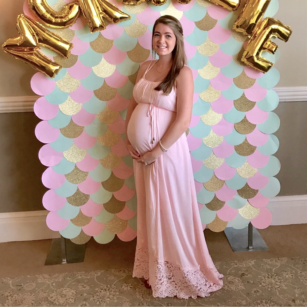 Motherhood maternity pink dress
